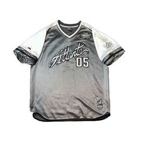 Vintage FUBU Atlanta City Series Jersey Size XXL Grey White Retro Hiphop Y2K 90s